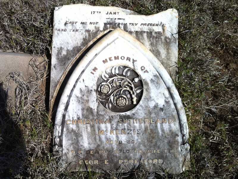 Photo of headstones/Christina Sutherland McKenzie McLennan (Beresford) hdstn